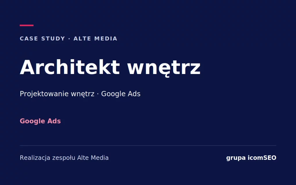 Architekt wnętrz: case study Alte Media, Google Ads