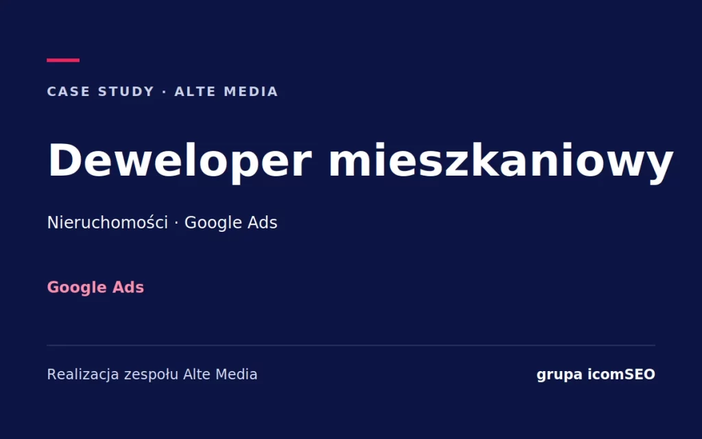 Deweloper mieszkaniowy: case study Alte Media, Google Ads
