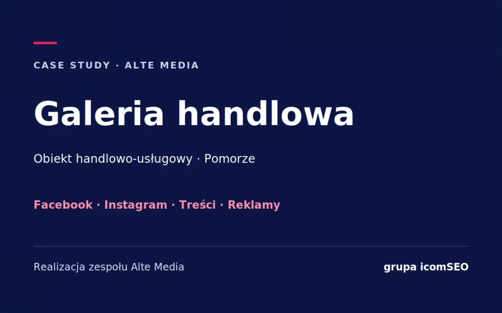 Galeria handlowa: case study Alte Media, Facebook, Instagram, Treści, Reklamy