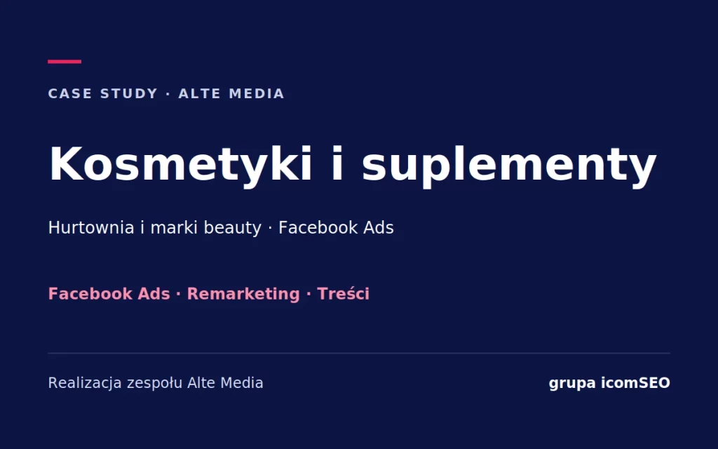 Kosmetyki i suplementy: case study Alte Media, Facebook Ads, Remarketing, Treści