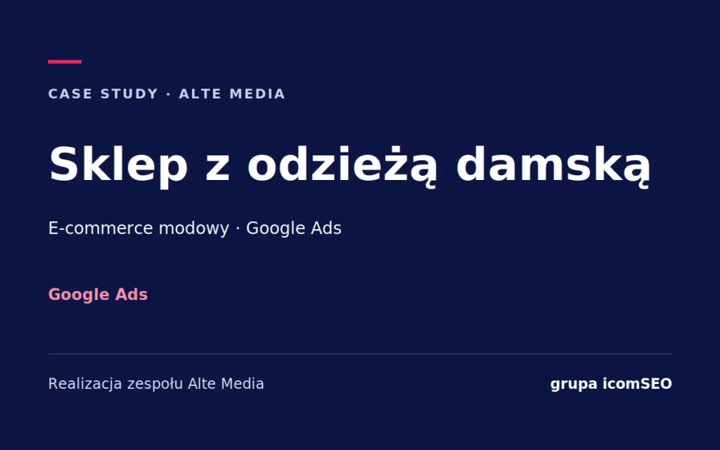Sklep z odzieżą damską: case study Alte Media, Google Ads