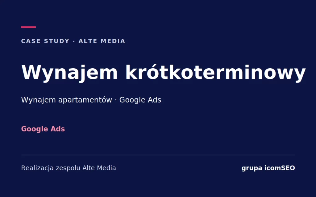 Wynajem krótkoterminowy: case study Alte Media, Google Ads