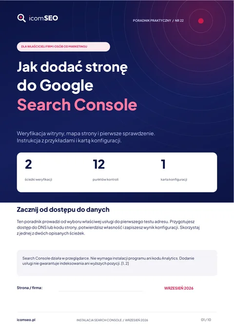 Okładka poradnika: Jak dodać stronę do Google Search Console