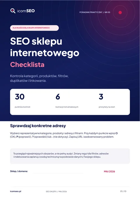 Okładka poradnika: SEO sklepu internetowego: checklista