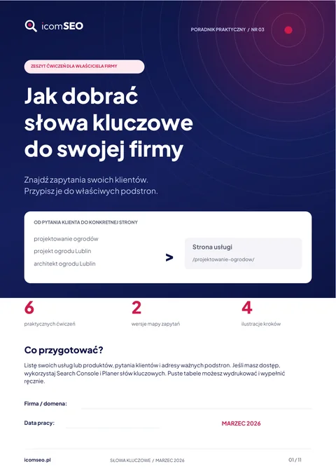 Okładka poradnika: Jak dobrać słowa kluczowe do swojej firmy