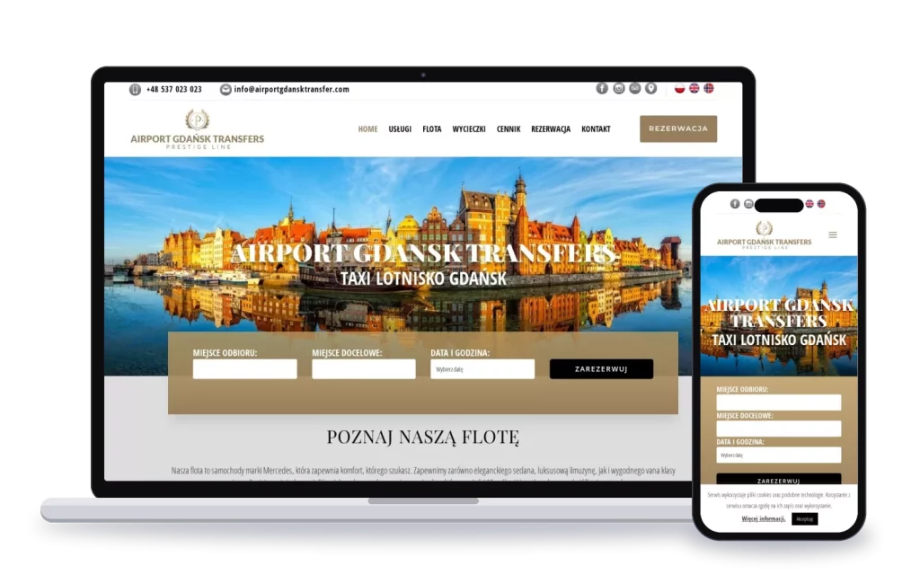 Airport Gdańsk Transfers: strona internetowa