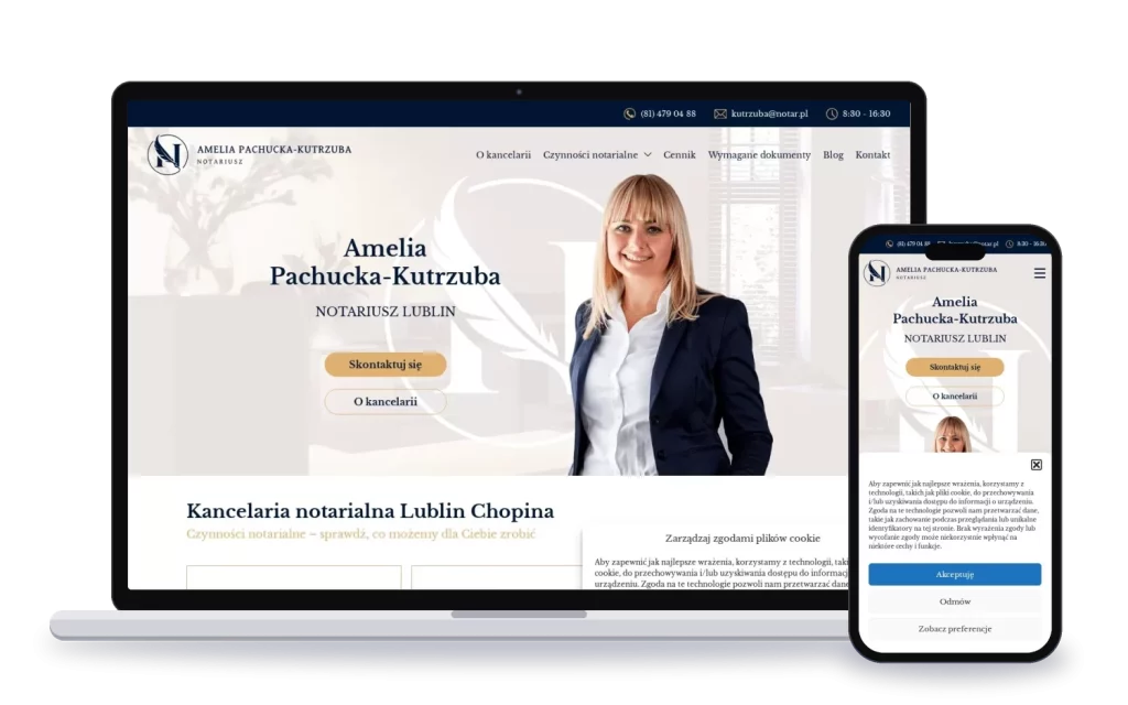 Notariusz Amelia Pachucka-Kutrzuba: strona WWW