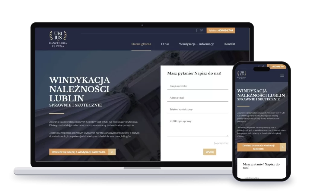 UBI IUS Windykacja: strona WWW