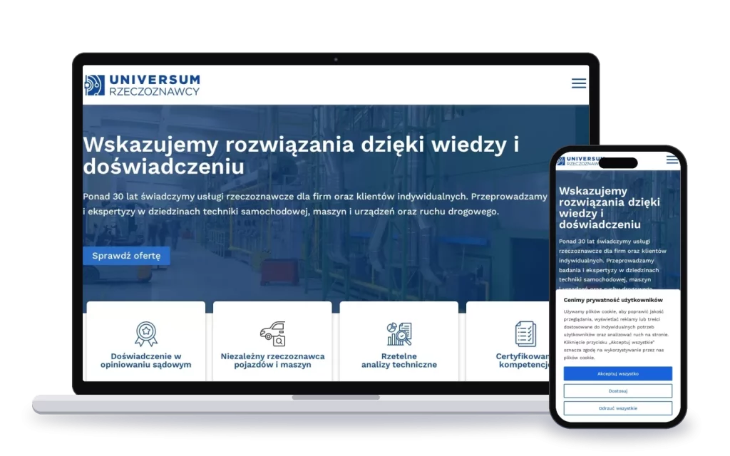 Rzeczoznawcy UNIVERSUM Bv6: strona internetowa
