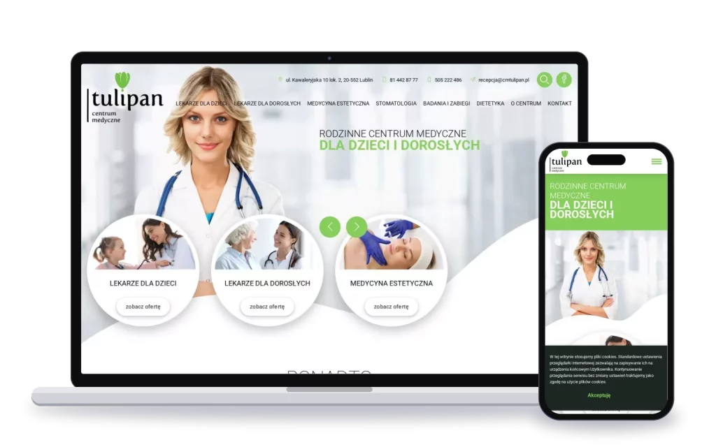 Centrum Medyczne Tulipan: strona internetowa