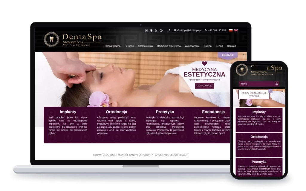 DentaSpa: strona internetowa