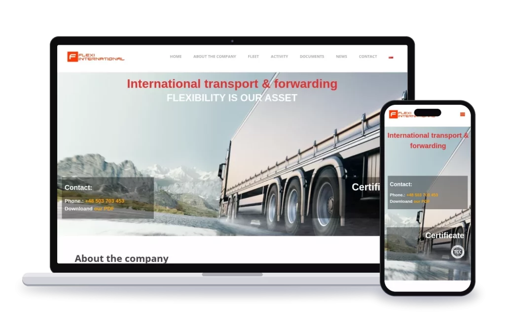 Flexi International: strona internetowa