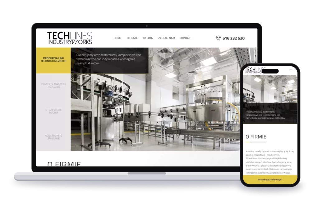 Techlines: strona internetowa