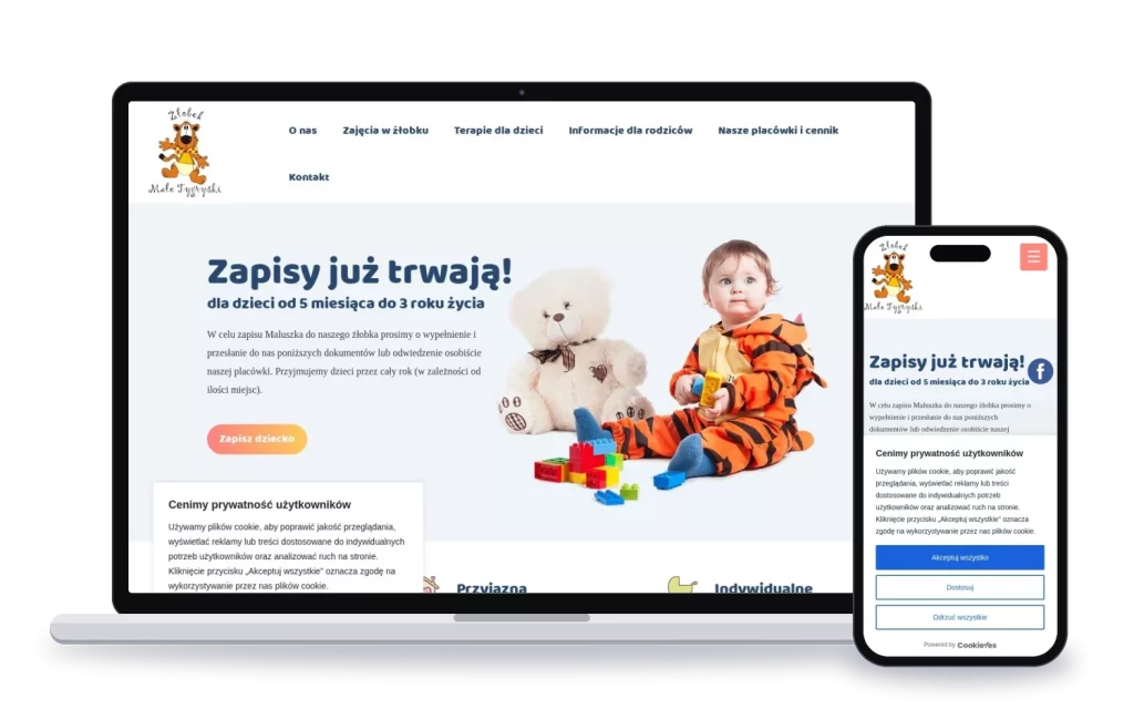 Żłobek Małe Tygryski: strona internetowa