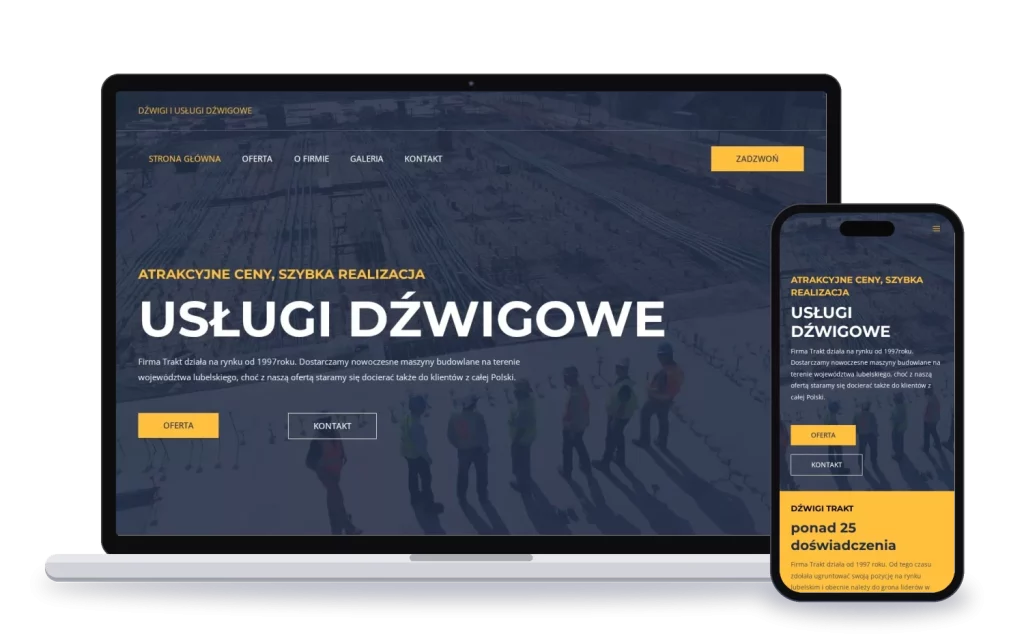Dźwigi Trakt: strona WWW