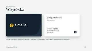 Przykładowa księga znaku SIMALIA: Wizytówka